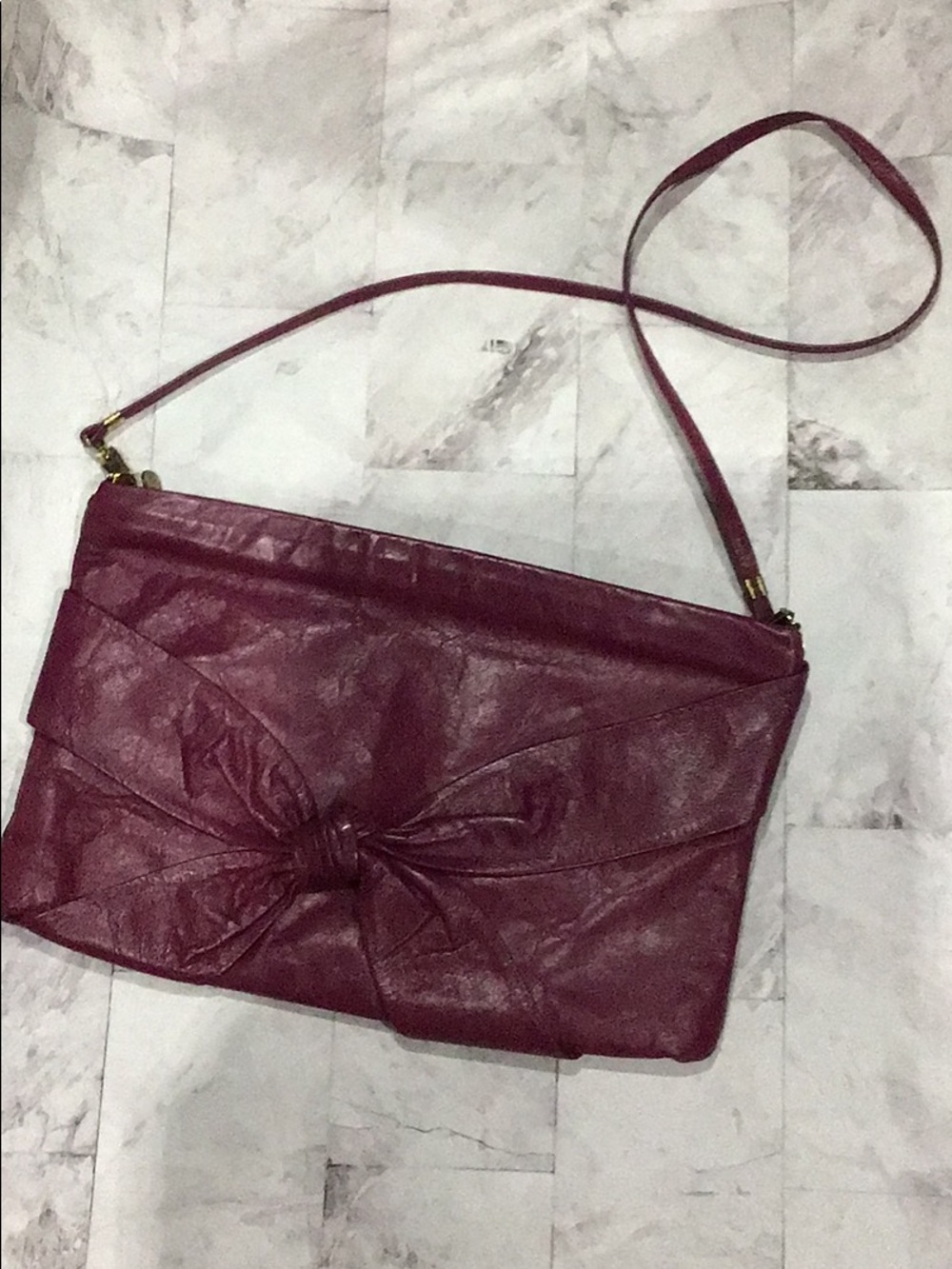 K. Mann vintage leather plum purse